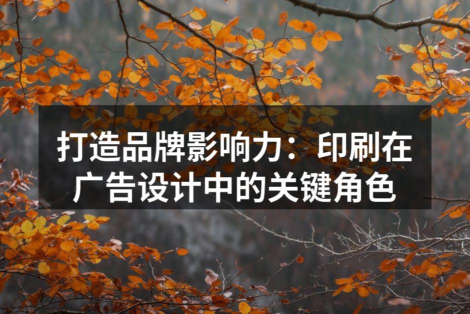 高质量印刷提升品牌形象